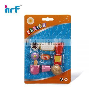 Kawaii stationery with cute 3d food shaped eraser