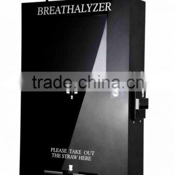 Bill acceptor or credit card system wall mount breathalyzer vending machine