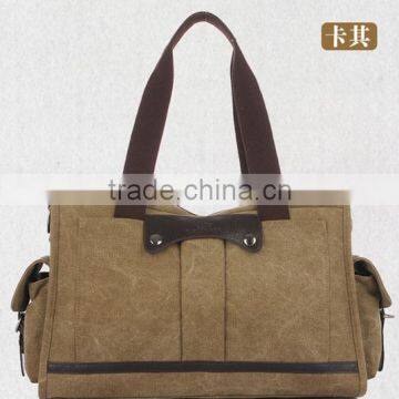 Waxed Canvas Duffel Bag Canvas Tote Bag With Leather Handle