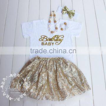 Sequins fluffy children tulle skirt, tutu skirt