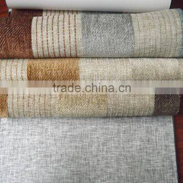 Wholesale Korean office hospital stripe chenille curtain fabric for custom made curtain