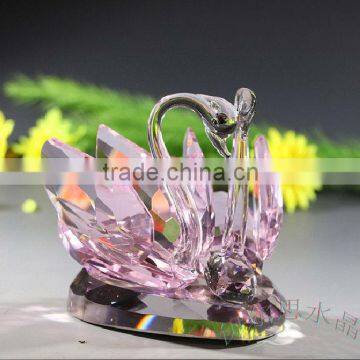 Years lovely pink crystal swan animal crystal cygnus model (R-0232)