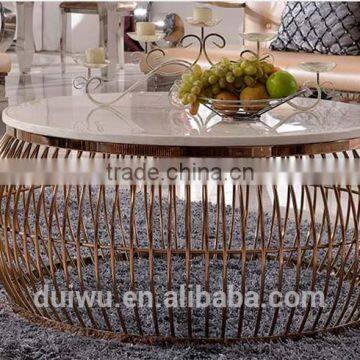 Foshan high end gold metal modern living room side table furniture