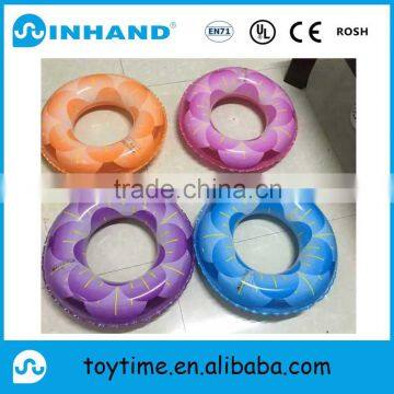 Pvc Inflatable Swimming Ring, CMYK Printing Plastic Water Tube Float Adult Ring