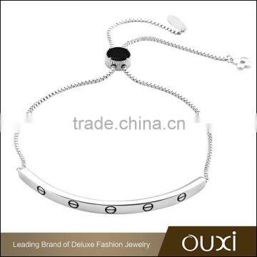 OUXI simple style rhodium plated cheap Customized fashion bracelet factory 30336