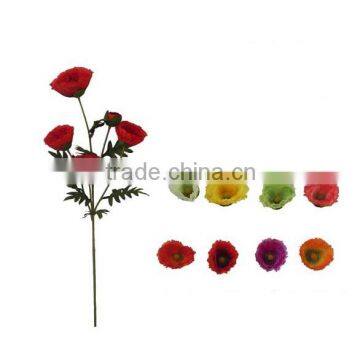 wholesale white red silk plastic artificial poppy flower