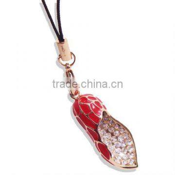 SJ00061 Cellphone Strap with Rhinestone Peanut Charm