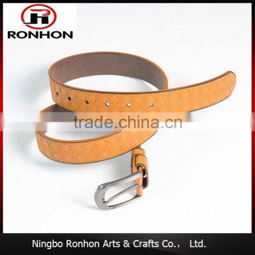 Cow Hide Genuine Leather Belt for Men, Yellow men's waist belt