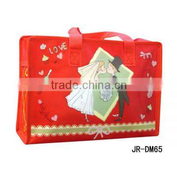 JIRONG PP Non Woven Customized Print Women Handbags Cosmetic Bag Gift Lunch Bag DM65