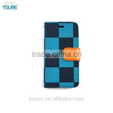 Blue Chess Pattern Fabric Wallet Leather Phone Case For BLU Studio X Plus With PVC ID and Credit Card Slots photo-2