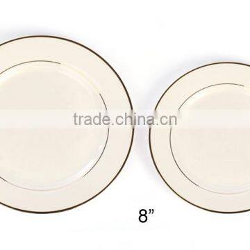 Blank Heat Press 8" Blank Double Golden Rim Personalized Ceramic Plates photo-6