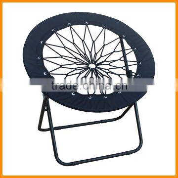 Black mesh round folding bungee chair