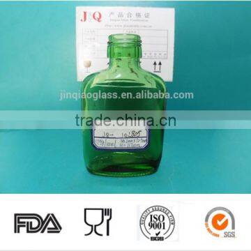100ml Flat Green Vodka Glass Bottle Hot Sale