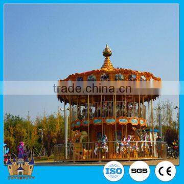 China Gold Amusement Park Equipment Manufacturer! amusement games / double-deck carousel