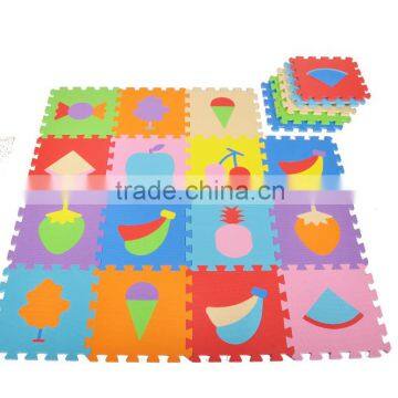 Environmental Kamiqi EVA foam Jigsaw puzzle mats fruits style for baby learning