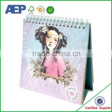 top quality spiral bindinfg costom made table standing costom tear-off calendar printing for employee