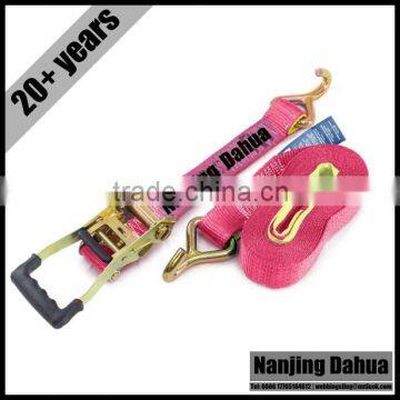 Since 1993 50mm J-Hook Ratchet Tie-Down-Pink