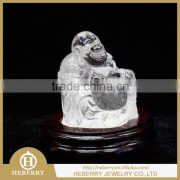 top quality quartz crystal buddha laughing style charming wedding gift