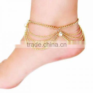 New foot chain anklets multilayer barefoot sandals