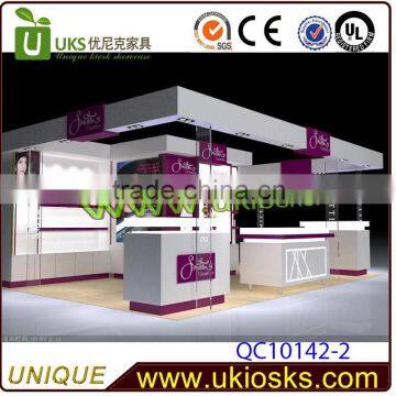 2015 Modern retail mall makeup display kiosk design | perfume cosmetic kiosk