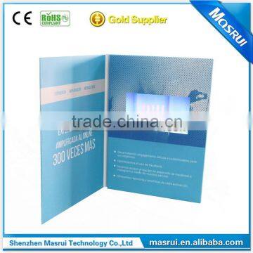 2016 Newest Custom LCD TFT 4.3 Inch A5 Printed Video Brochure Card With 256 MB Memory