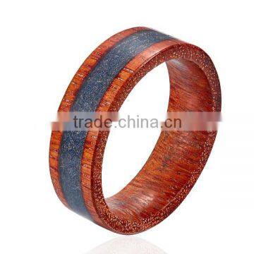 New Natural Wood Ring, Red Wood Ring With Sticker Inlay, Real Wood Ring photo-2