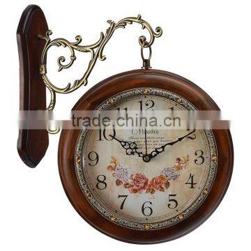 China Craft Double Sided Digital Decorative Atomic Wall Clock For Elderly