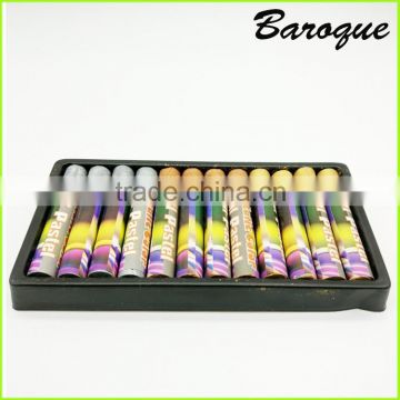 Palm color oil pastel painting chalk in bulk,wholesale high quality non toxic gold sliver oil pastel crayon 12 colors for kids