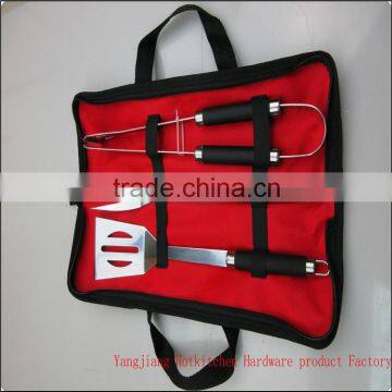 3PC best BBQ Tools set with PP handle in oxford bag