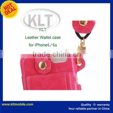 KLT Cell Phone Case Manufacturer Wallet Design Wallet Leather Case For iPhone6