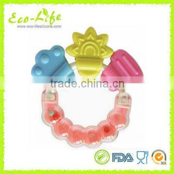 BPA Free Silicone Baby Teether, Infant Training Tooth Massager Bell Toys for Biting photo-2
