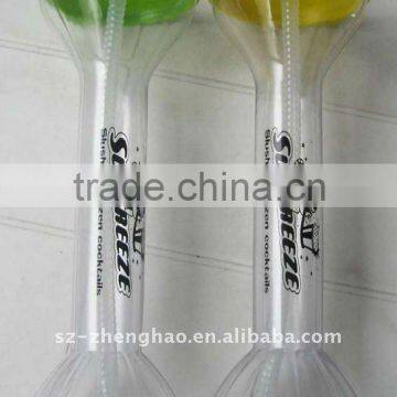 PET Clear Disposable Beverage Plastic Shaker Bottle with Straw