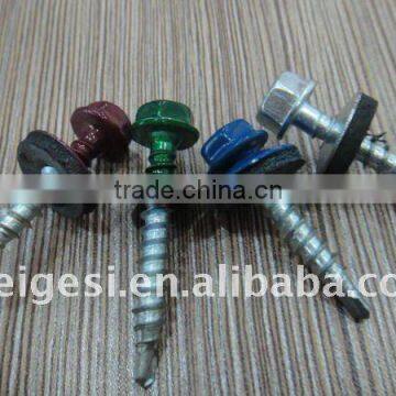 hex head roofing screw self drilling point with painted zinc plated