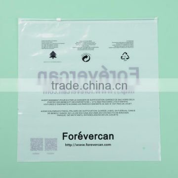 pvc clear slide zip lock plastic bag/Printed zip lock plastic bags