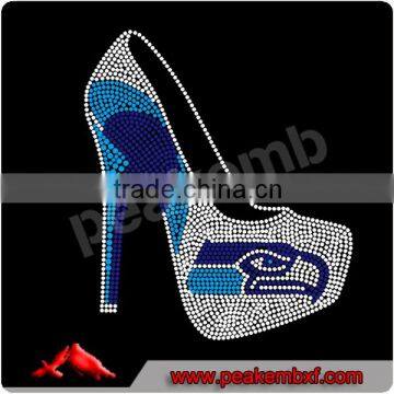 New Design Seahawks & High Heel Rhinestone Motif Iron On Transfer