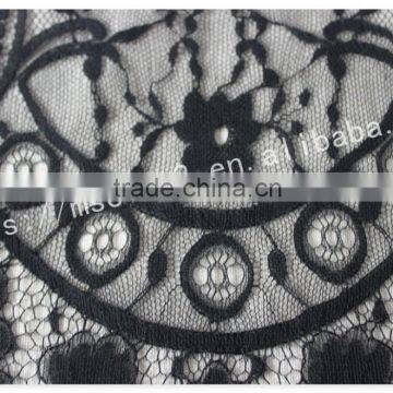 Good Price 44cm Width Polyester Floral Eyelash Black Lace Trim for Sale photo-4