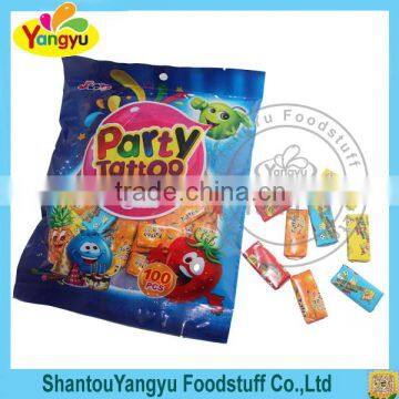 Individual package party food various fruit flavor chewing gum