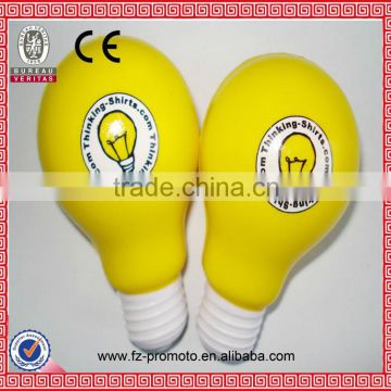 PU anti stress light bulb shaped ball with keyring