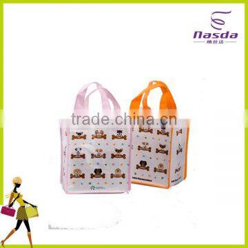 Customized white PP Non woven fabric laminated advertising shop Bags