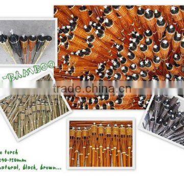 Natural or Dyed Bamboo Torch for Garden or Festival