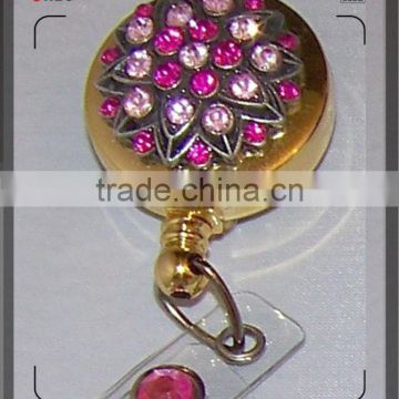 hot selling rhinestone badge reels,crystals reel