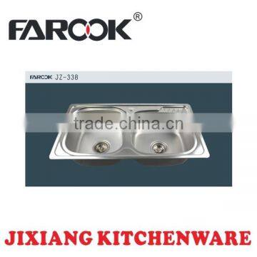 Taizhou factory supply Double Bowl stainless steel kitchen sink