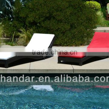 outdoor garden rattanaluminum sun lounger with soft mattress