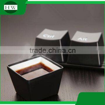 White & Black Drinking Plastic Keyboard Cup photo-2