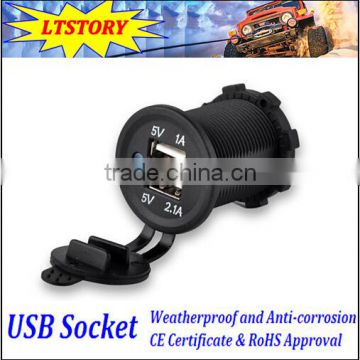 Waterproof Heavy Sealing Cover USB Charger Socket 12V Outlet Power Motorcycles