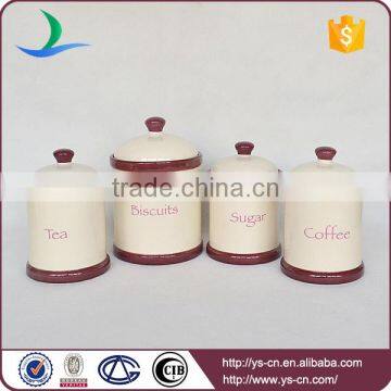 2015 ceramic biscuit tea sugar and coffe storage jars factory