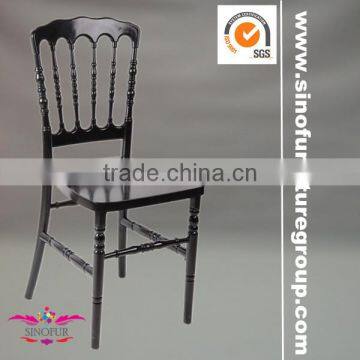 black resin wedding and event use napoleon chair, polycarbonate chair