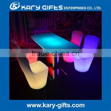 led lighting bright rgb color coffee shop tables and chairs