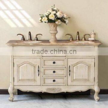 Exquisite Wood Carved Bathroom Furniture Sanitary Ware, Retro Wooden Bathroom Vanity Cabinet With Sink photo-2