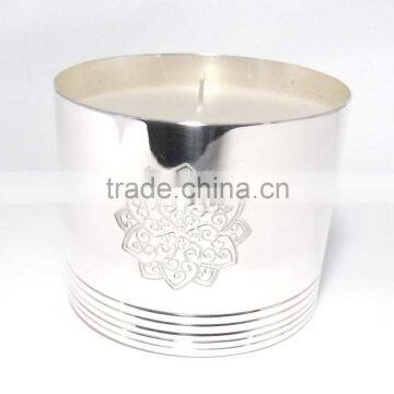 Brass candle cup, soy candle jar, silver finish candle vessels